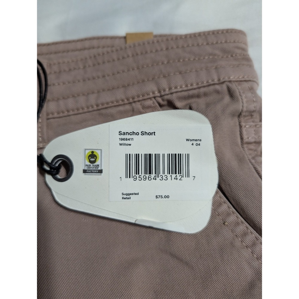 prAna Sancho Shorts Womens 4 Willow Pink Organic Cotton Stretch Hiking NWT - Picture 4 of 6